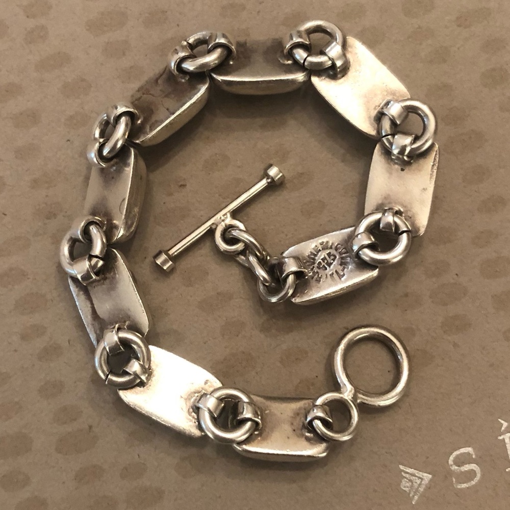 Rare Vintage Silpada Sterling Silver Leopard Skin Jasper Link Bracelet B0016 - Picture 6 of 16